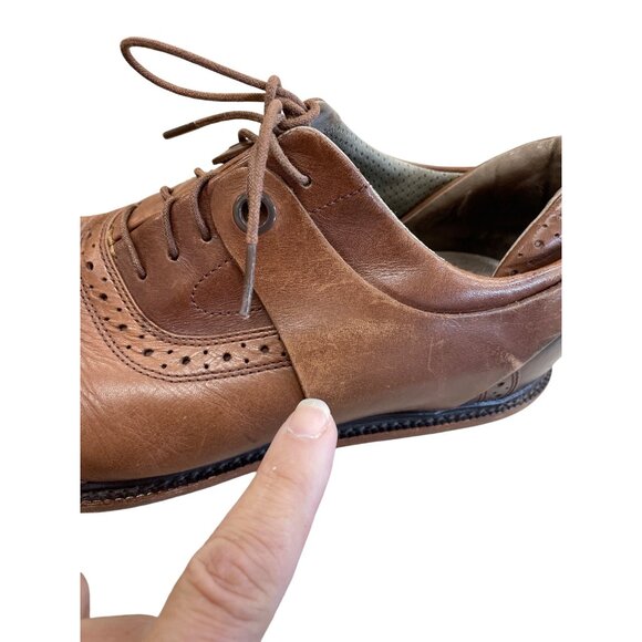 Tsubo Mens Brown Leather Cap Toe Oxford Dress Shoes Size 12 SKU 8429 - Picture 8 of 16